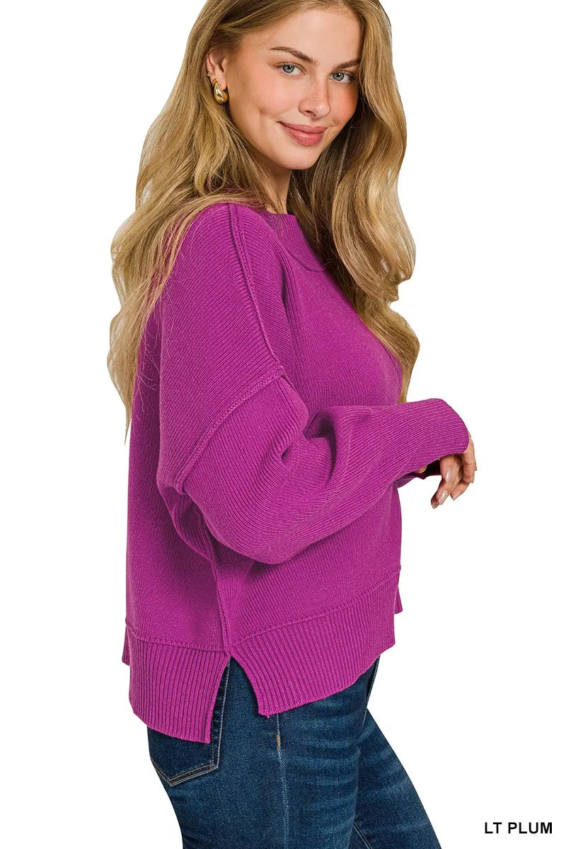 Dames Oversized Trui Met Brede Hals en Drop Schouder 2