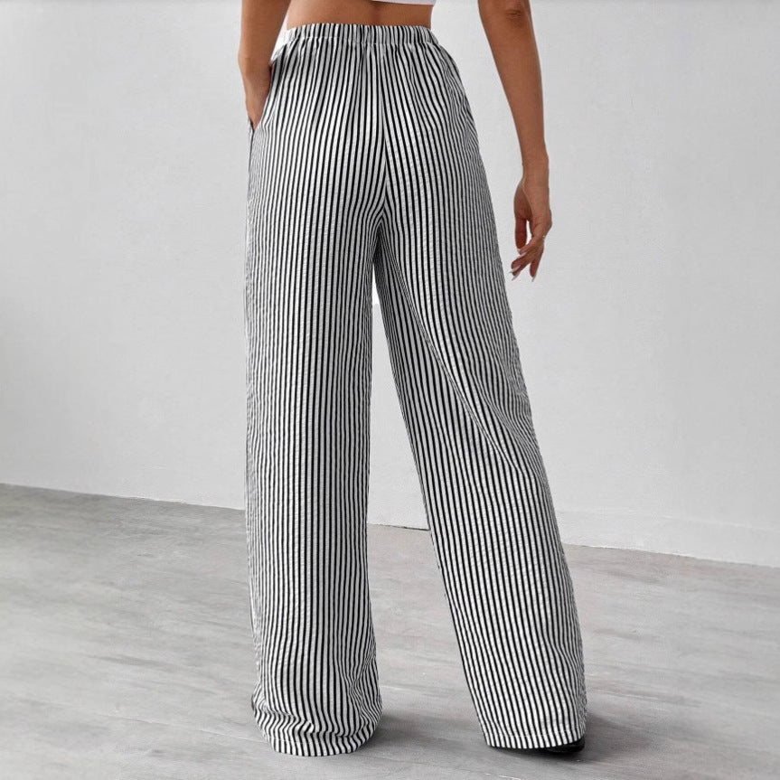 Dames Pantalon Rechte Been Casual Met Verstelbare Taille 2