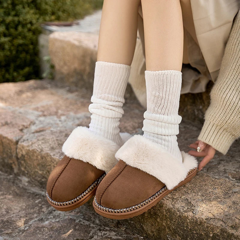 Dames Pantoffels met Zachte Bontvoering voor de Winter Sloffen 1