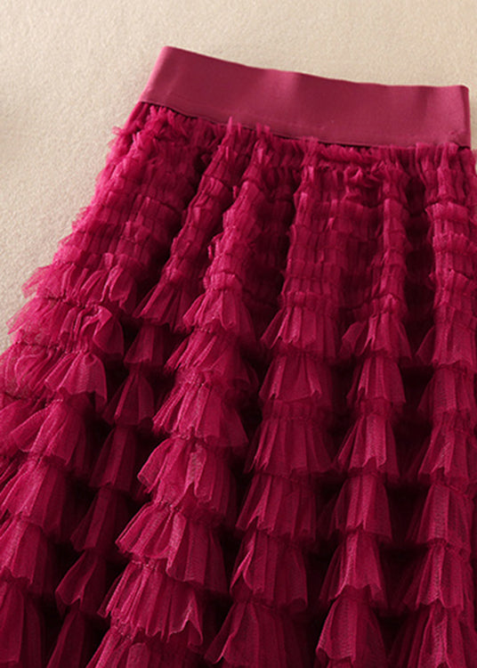 Dames Plus Size Tule Rok Gerimpeld 2