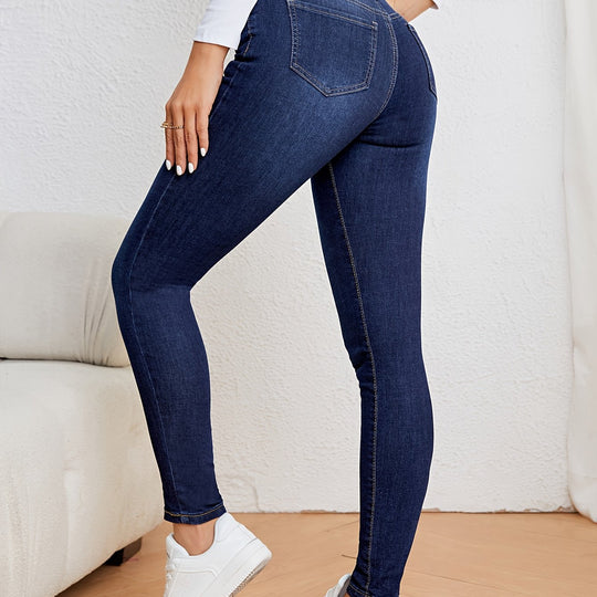 Dames Spijkerbroek Hoge Taille Smalle Pasvorm Lichtblauw 8