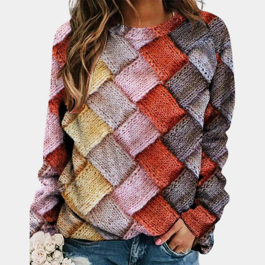 Dames Sweater met Kleurrijk Ontwerp en Comfortabele Pasvorm 5