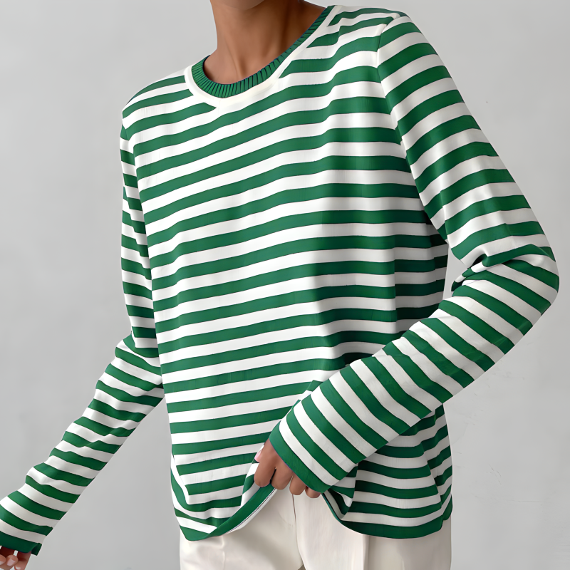 Dames T-shirt Met Strepen Lange Mouwen Voor Herfststijl 6