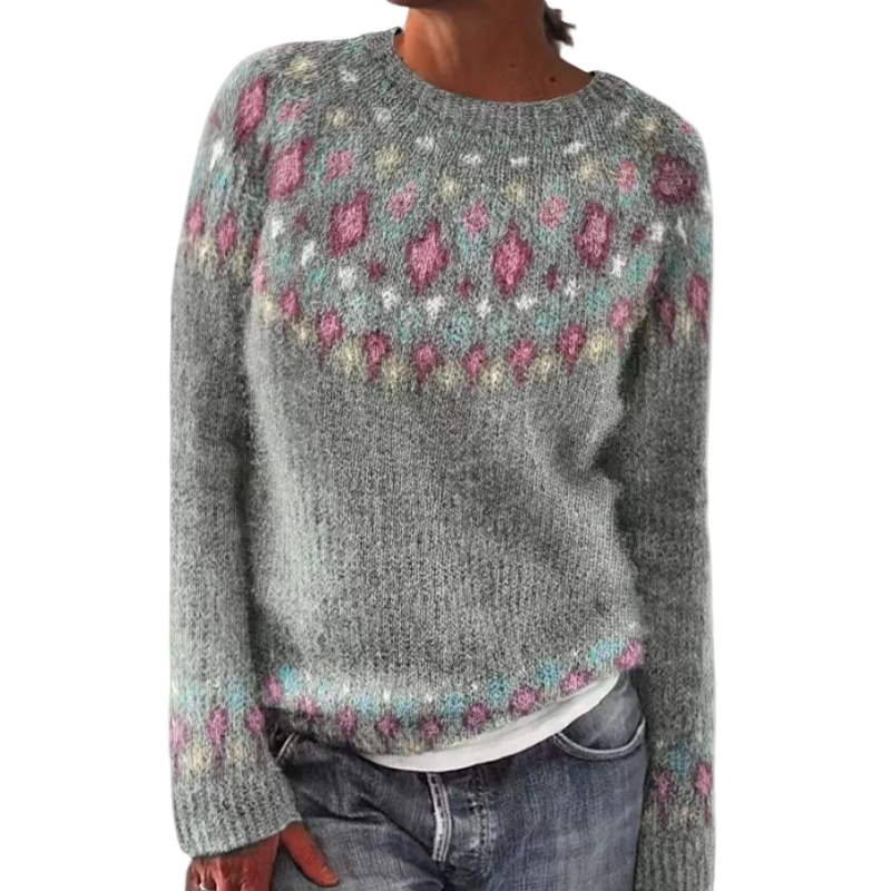 Dames Trui Met Patroon en Structuur - Comfortabele en Tijdloze Stijl 0