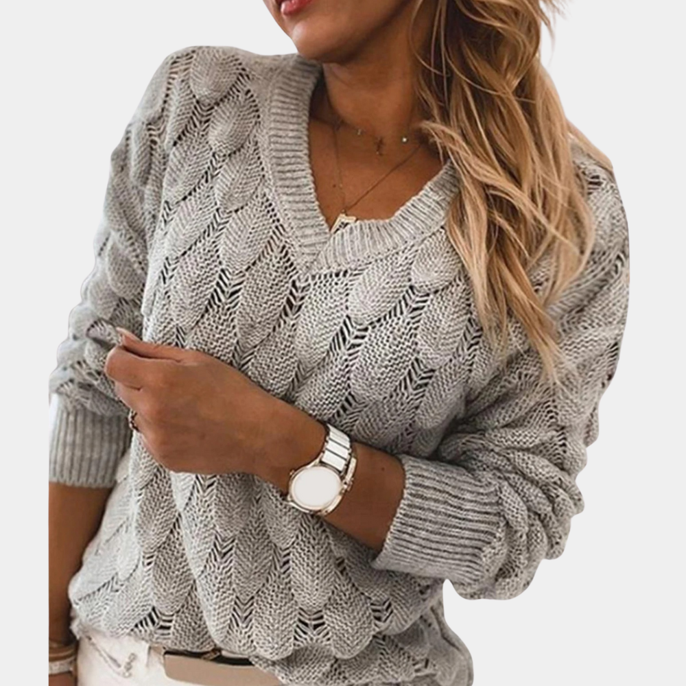 Dames Trui V-hals Gebreid Comfortabel Casual 2
