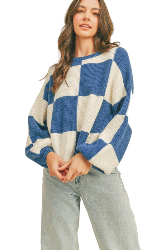 Dames Truien Oversized Pullover Ruitpatroon Zachte Ademend Materiaal 0