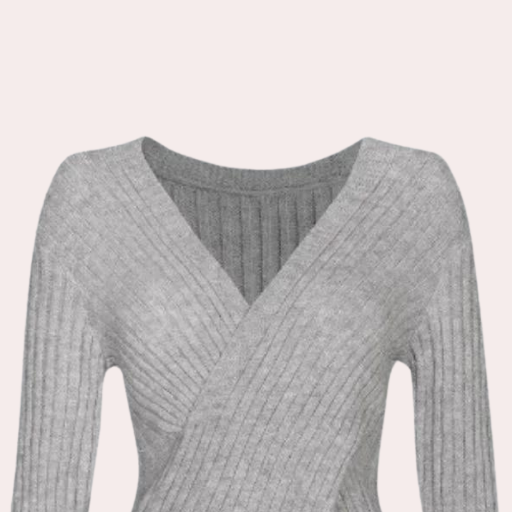 Dames V-hals Trui Met Criss-Cross Details Casual Chic 4