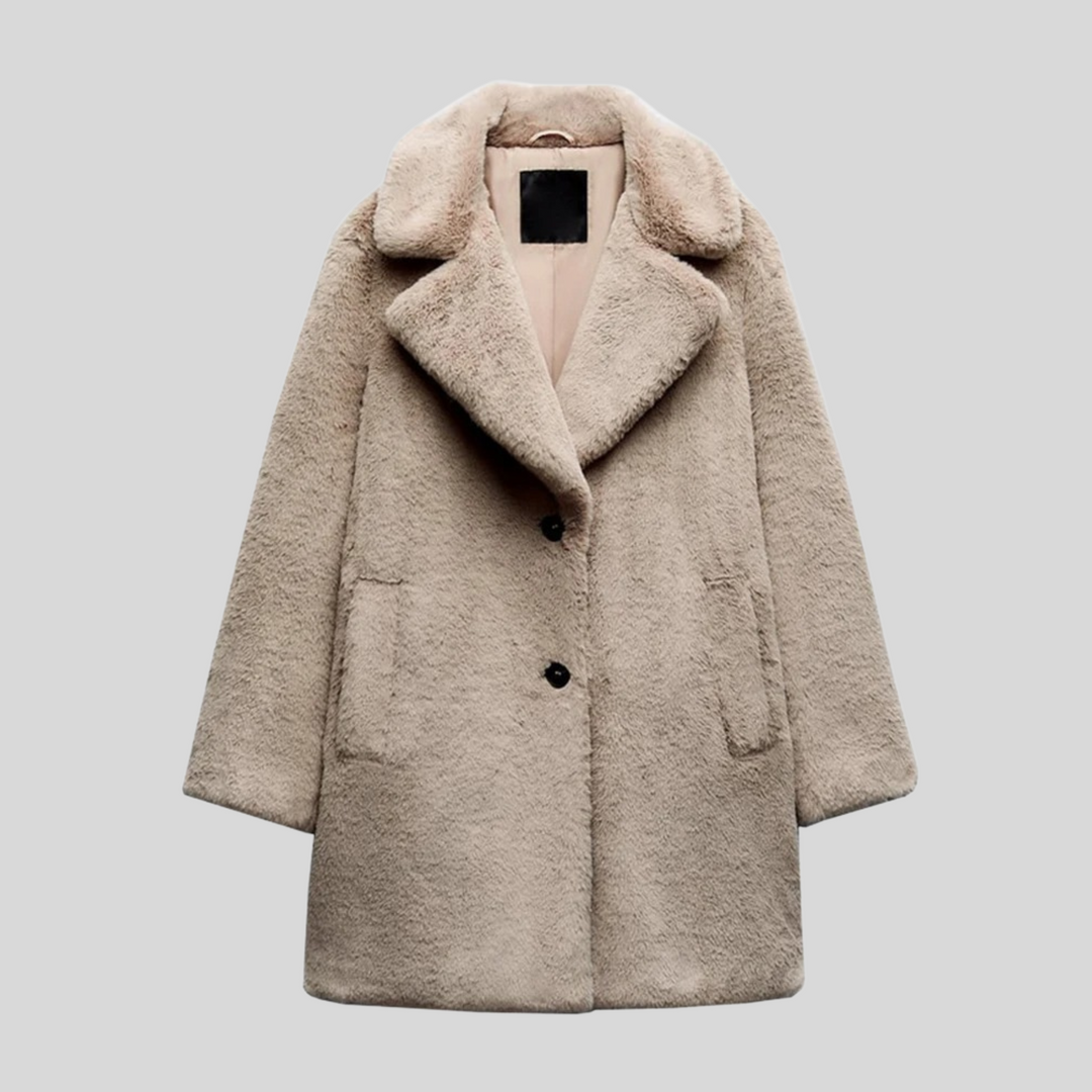 Dames Volledige Lengte Jas – Oversized Pasvorm – Pluche Neppels 1