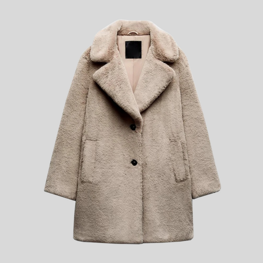 Dames Volledige Lengte Jas – Oversized Pasvorm – Pluche Neppels 1