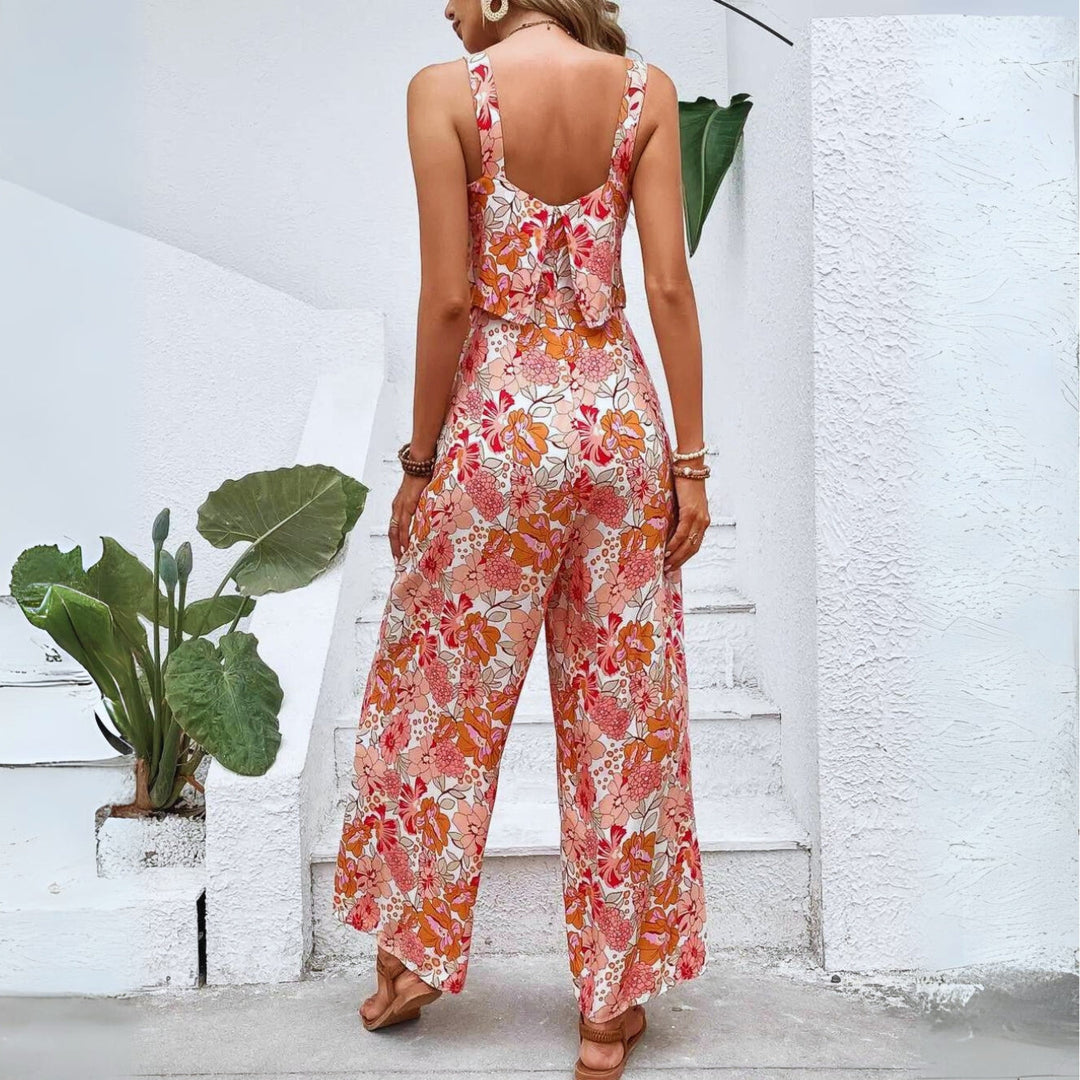 Dames Zomer Romper Mouwloos Bloemenprint 1