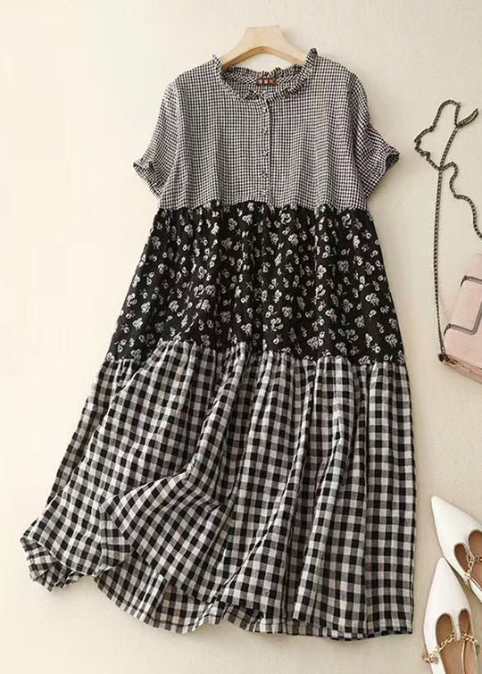 Dames Zomerjurk met Ruches en Patchwork 0