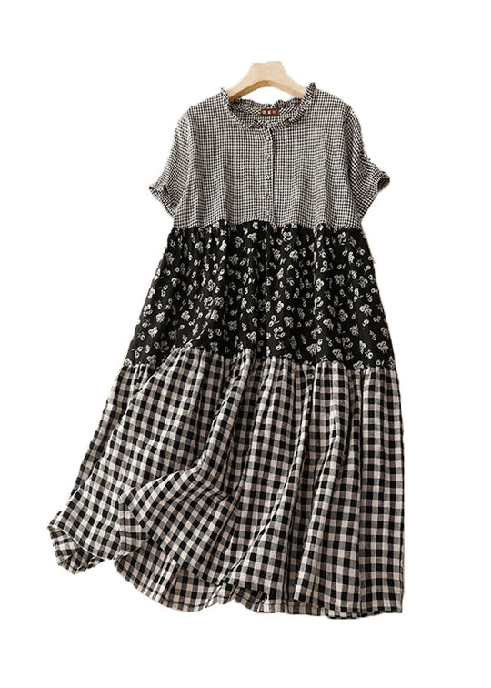 Dames Zomerjurk met Ruches en Patchwork 4