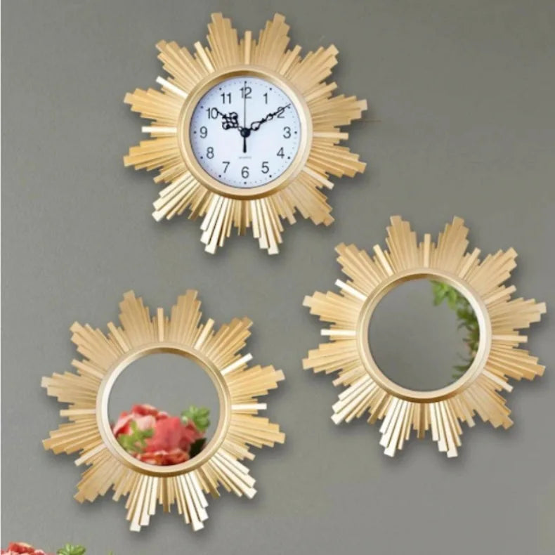 Decoratieve Klok en Spiegel Set voor Wanddecoratie 4