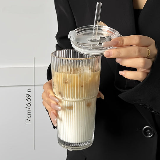 Geïsoleerde Koffiemok met Deksel en Rietje voor Koffie en Thee 1