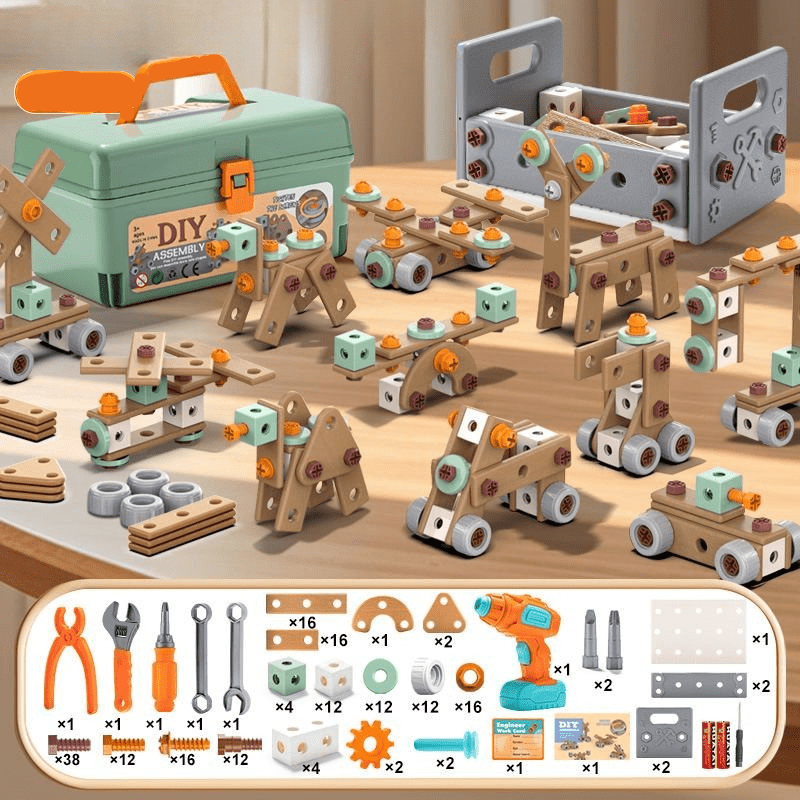 Gereedschapsset voor Kinderen - 100-delige Creatieve Bouwset 11