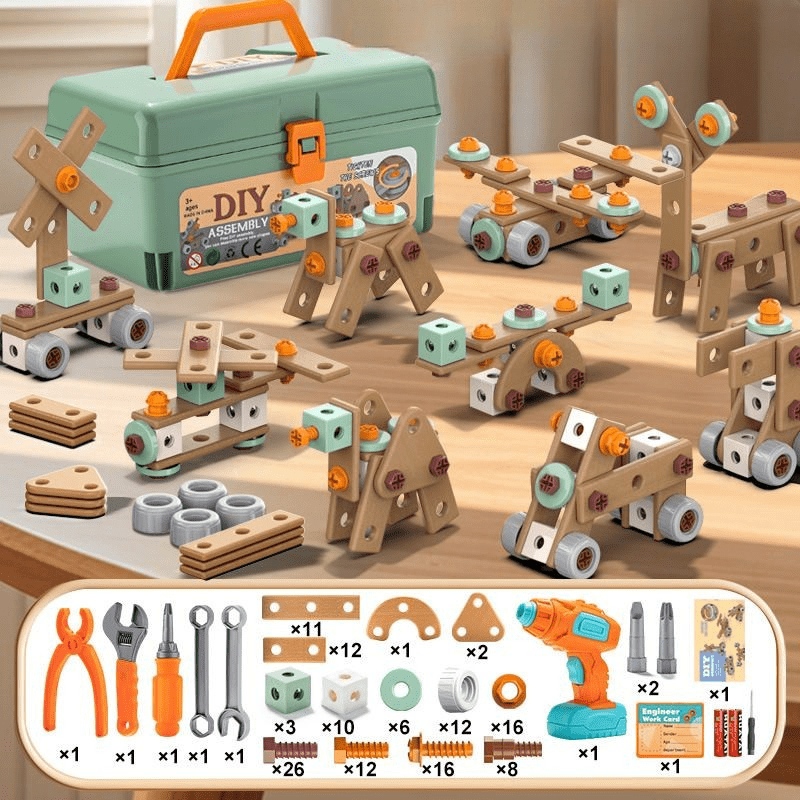 Gereedschapsset voor Kinderen - 100-delige Creatieve Bouwset 7