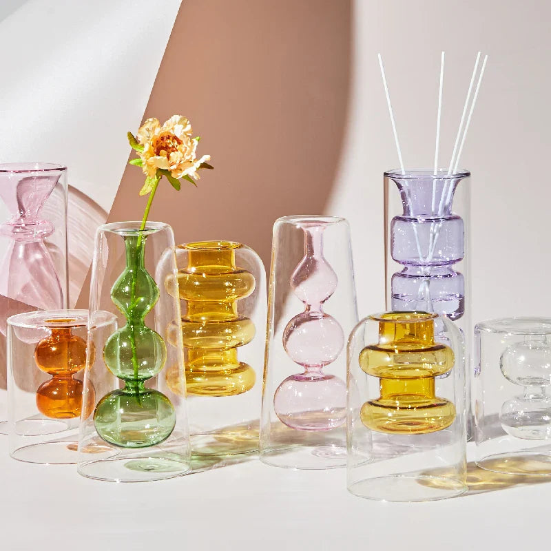 Glazen Vaas Artistiek Scandinavisch Design voor Interieurdecoratie 1