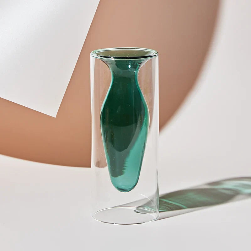 Glazen Vaas Artistiek Scandinavisch Design voor Interieurdecoratie 16