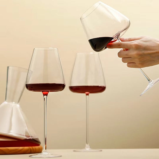 Handgemaakte Wijn- en Champagneglazen Set met Verfijnd Ontwerp 7