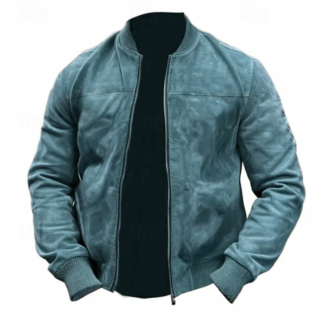Heren Bomberjack Suède Moderne Stijl 3