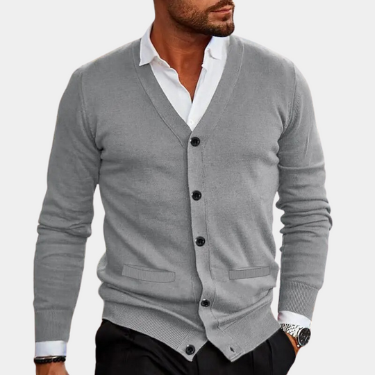 Heren Cardigan V-hals Met Knoopsluiting 0