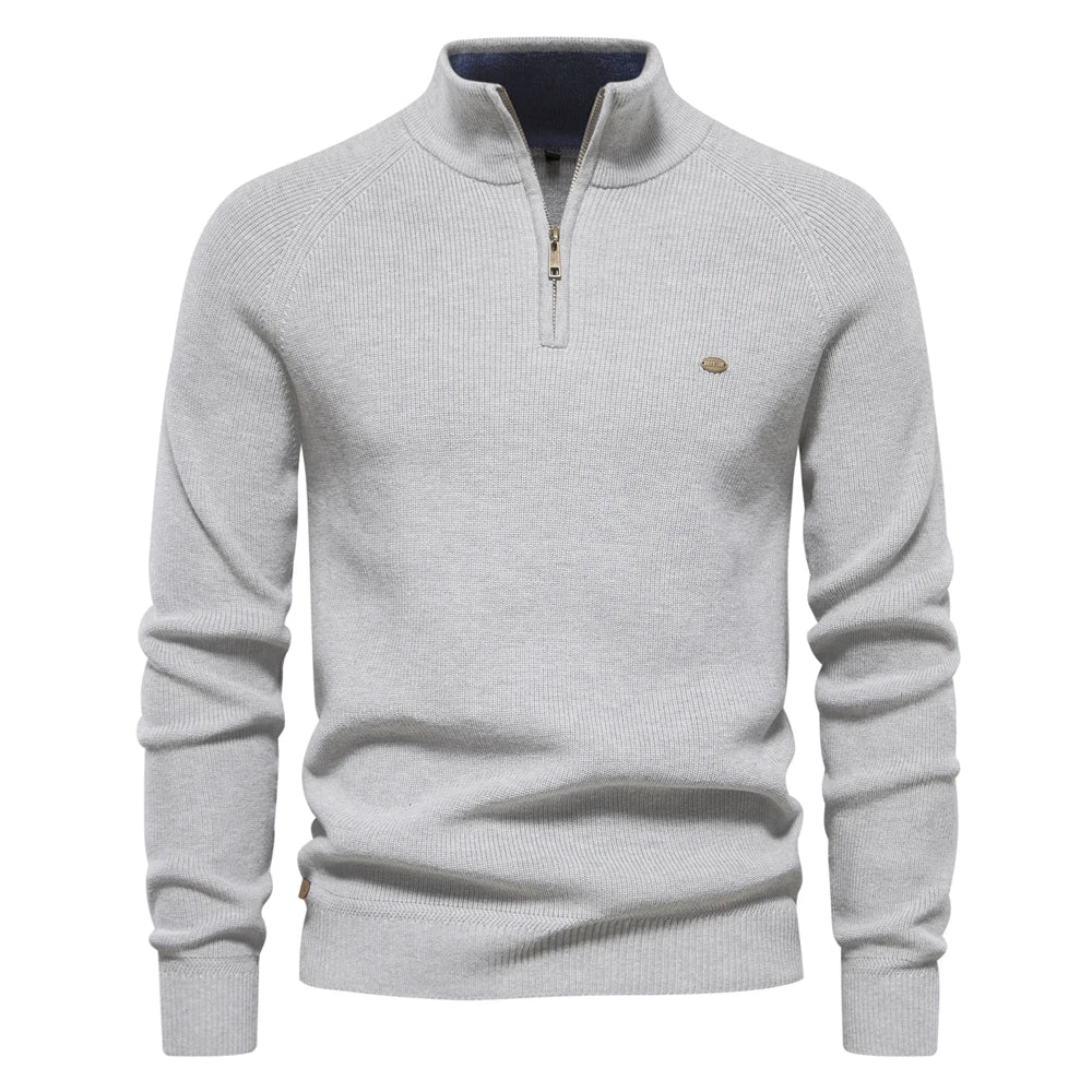 Heren Cardigan Zipper Casual Katoen Hoog Col 0