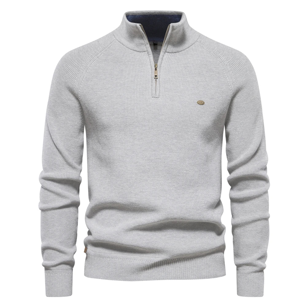 Heren Cardigan Zipper Casual Katoen Hoog Col 7