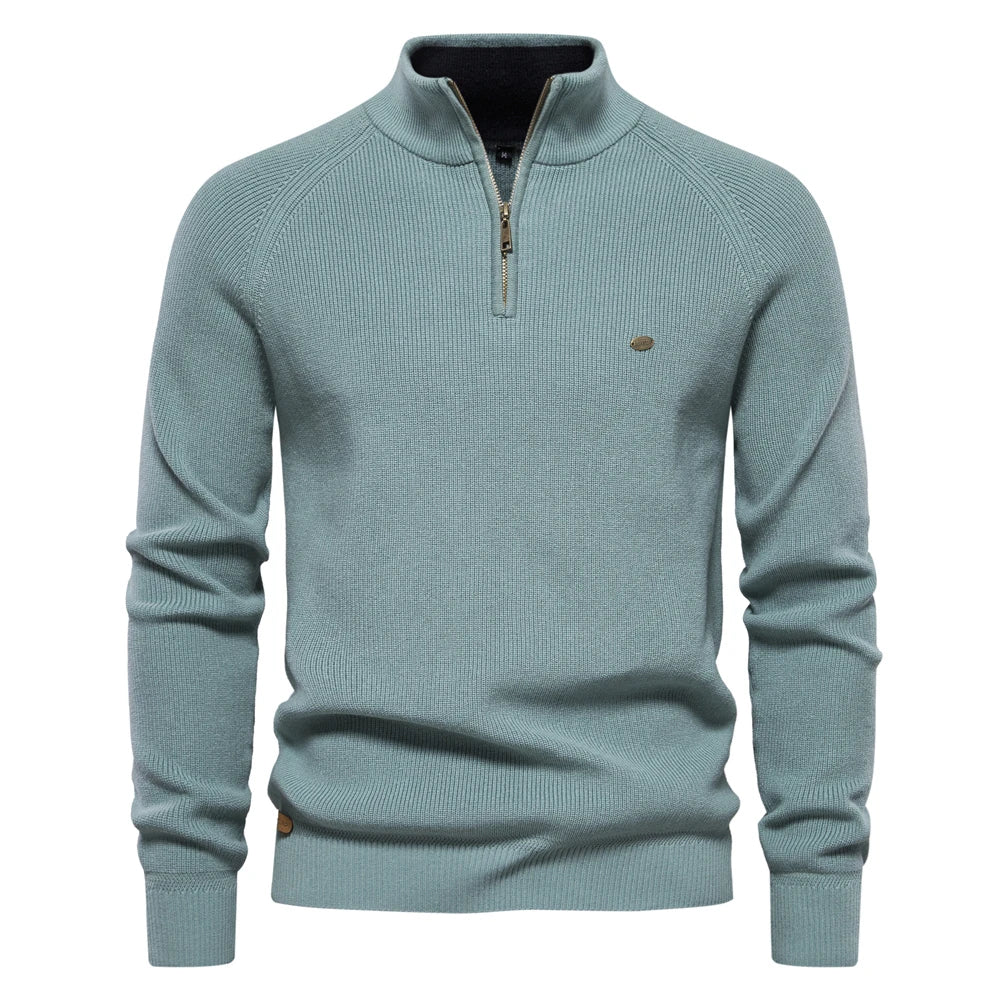 Heren Cardigan Zipper Casual Katoen Hoog Col 9