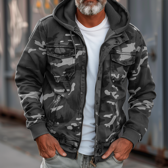 Heren Cargojack Camouflage Met Capuchon Trendy Casual Stijl 4
