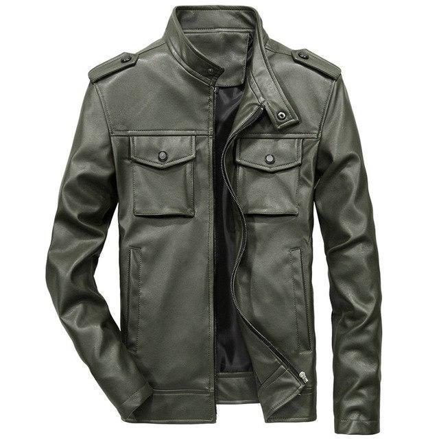 Heren Casual Outdoor Jacket met Staande Kraag en Meerdere Zakjes 2