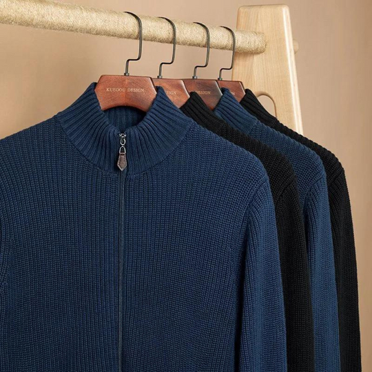 Heren Coltrui Geribbelde Textuur met Zip Nek voor Casual en Formele Gelegenheden 4
