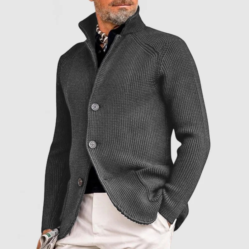 Heren Gebreide Cardigan Met Knopen 4