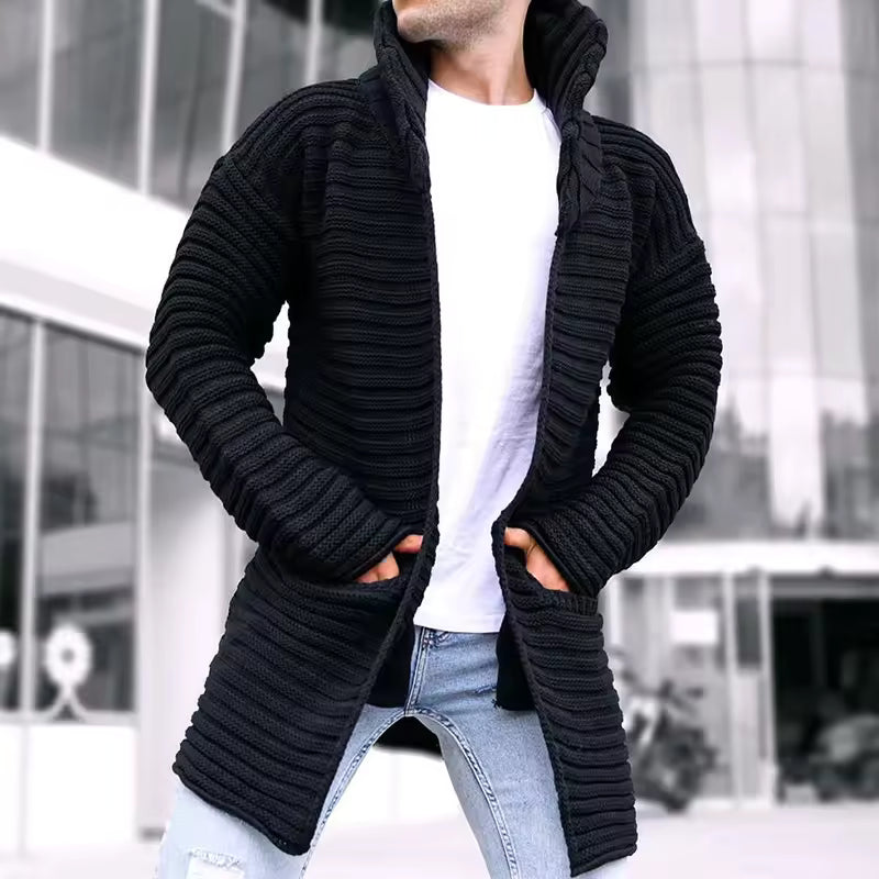 Heren Gebreide Cardigan Turtleneck Oversized 1