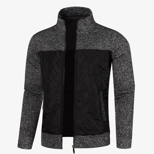 Heren Gebreide Casual Buitenjas met Opstaande Kraag 2
