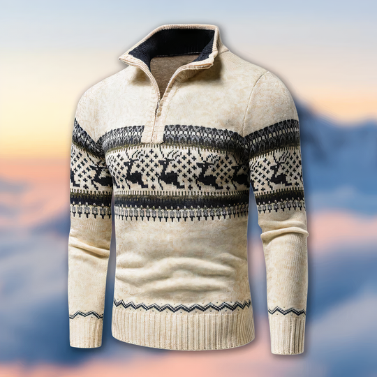 Heren Gebreide Trui met Halve Rits Casual Style 2
