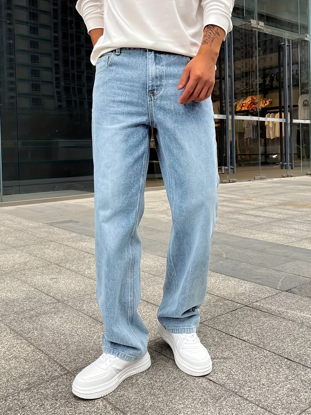 Heren Jeans Losse Snede Met Rechte Benen 6