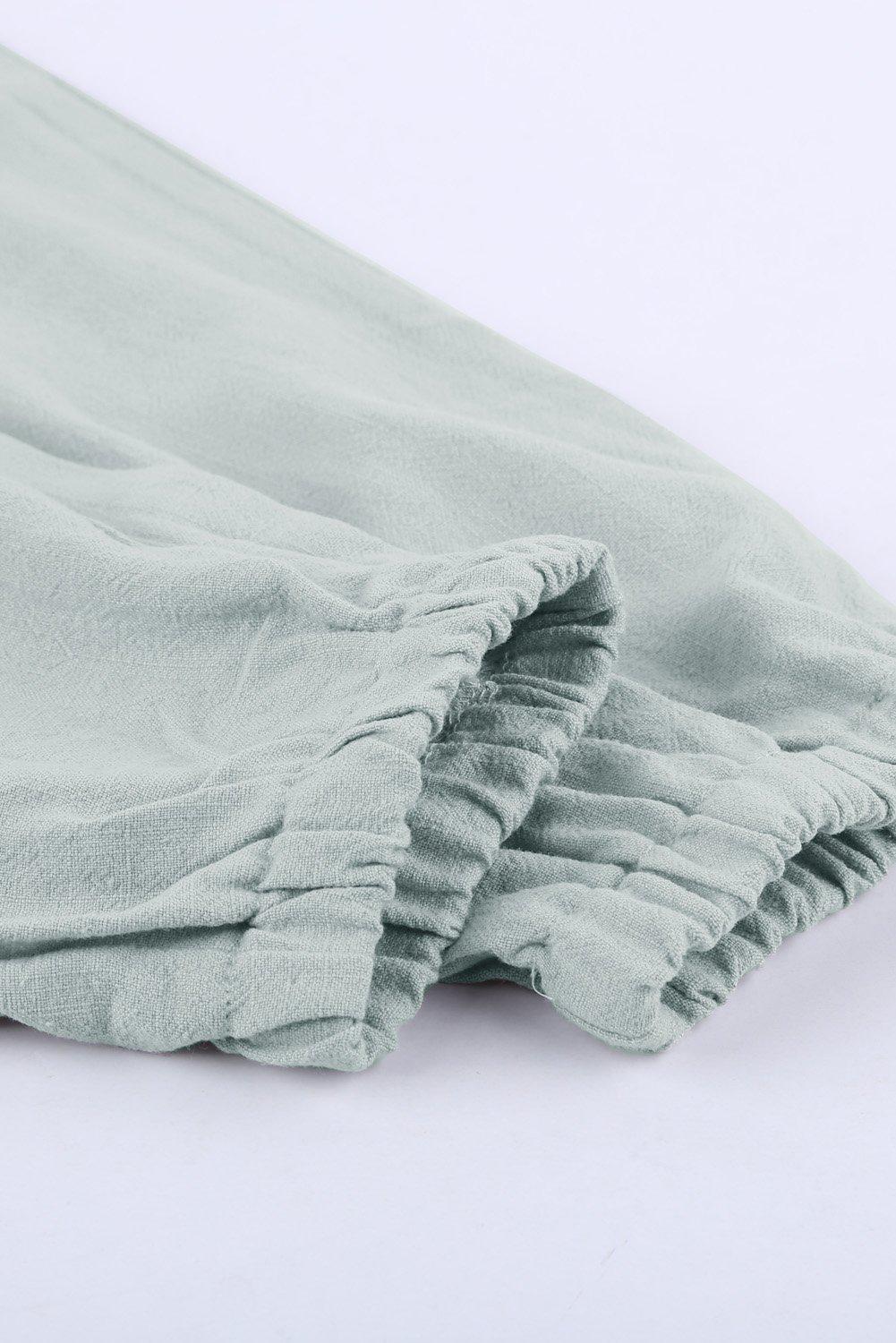 Heren Joggers van Linnen met Elastische Tailleband en Zakken 4