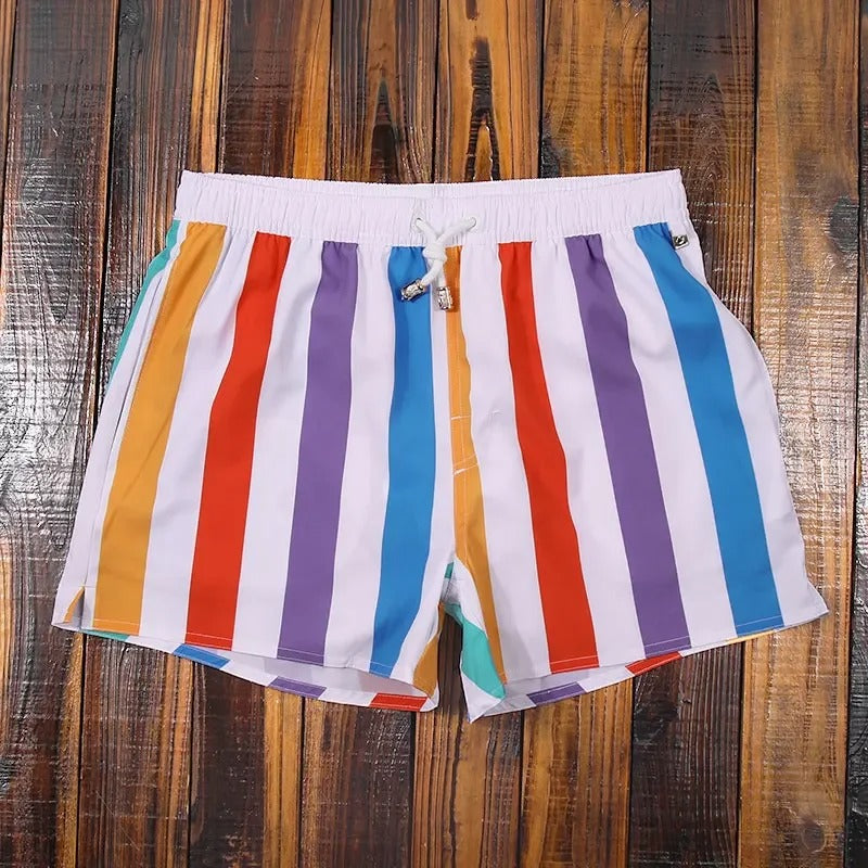 Heren Korte Broek Gestreept Casual Stijl met Elastische Tailleband 1