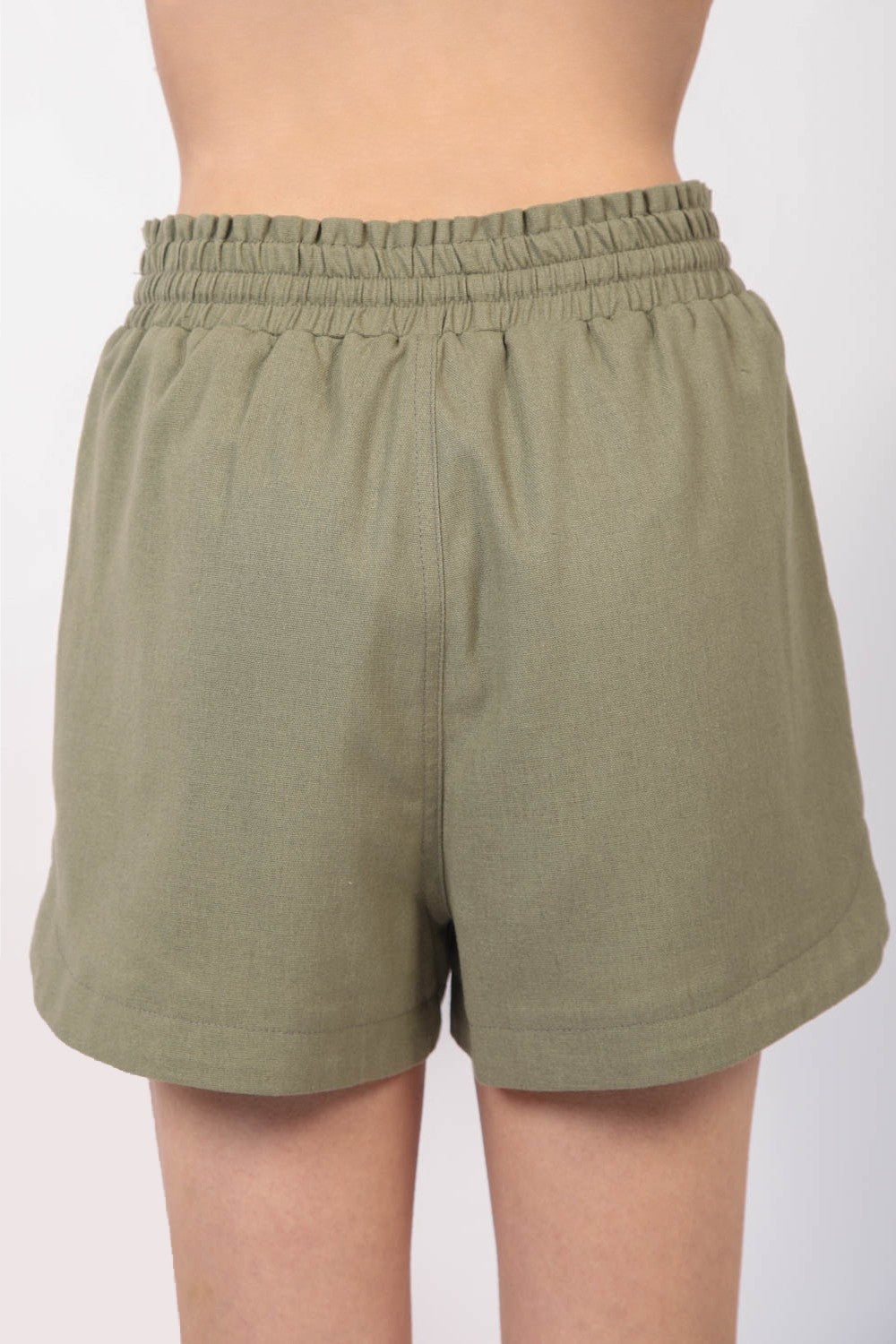 Heren Korte Broek met Elastische Taille en Touwtjesluiting van Linnen 1