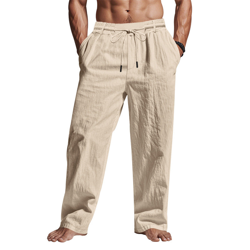Heren Linnen Broek Relaxed Fit Met Trekkoord 2