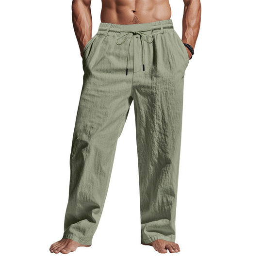 Heren Linnen Broek Relaxed Fit Met Trekkoord 4