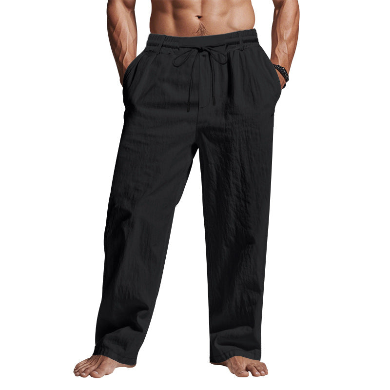 Heren Linnen Broek Relaxed Fit Met Trekkoord 5