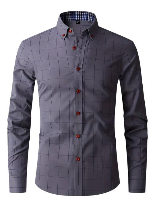 Heren Overhemd Moderne Snit Katoen-Polyester Mix 0