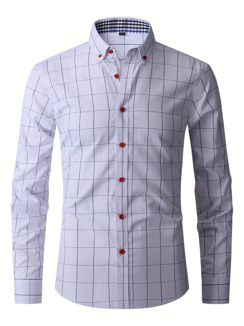 Heren Overhemd Moderne Snit Katoen-Polyester Mix 2