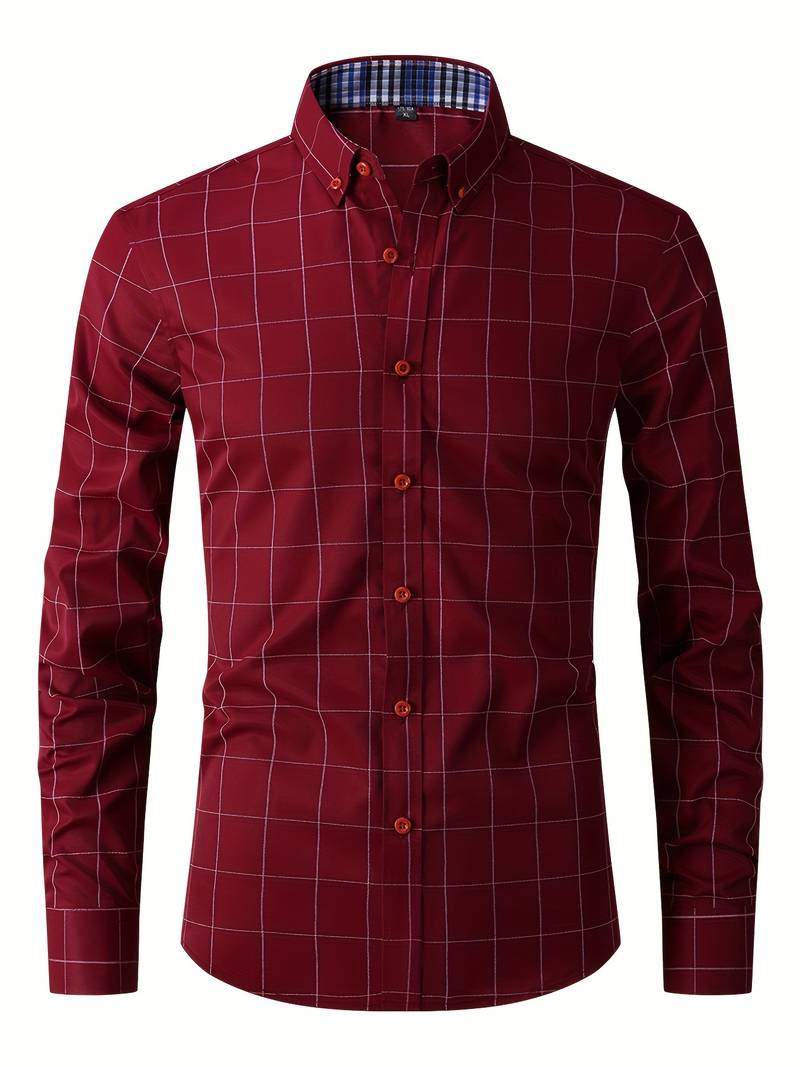 Heren Overhemd Moderne Snit Katoen-Polyester Mix 8