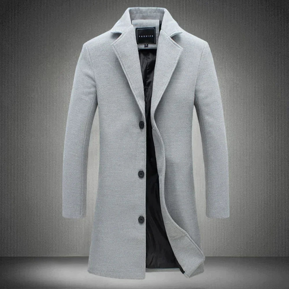 Heren Overjas van Wol met Elegante Stijl 5