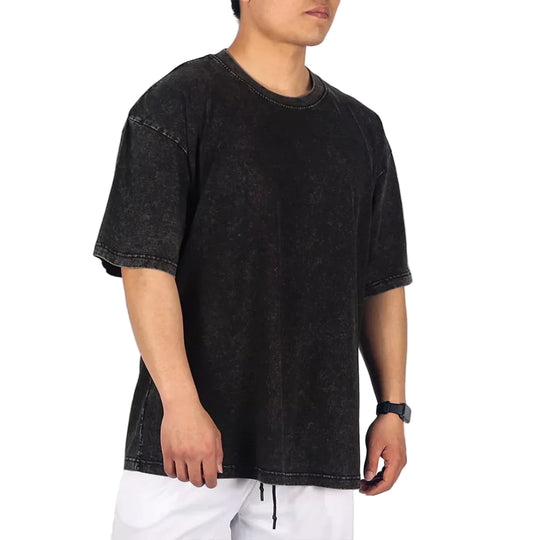 Heren Oversized T-Shirt Casual Stijl Met Vintage Waseffect 0