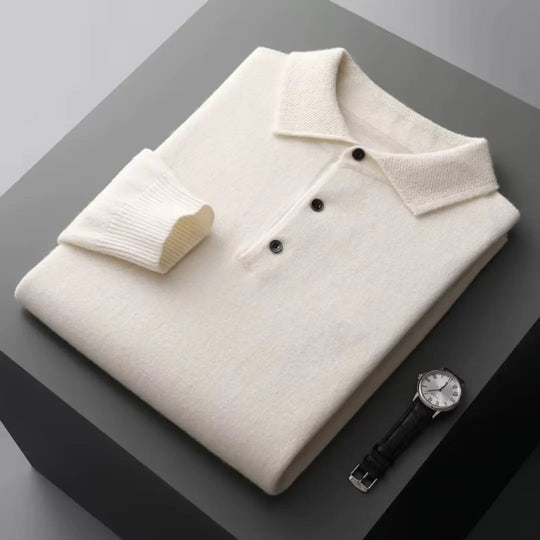 Heren Polo Trui met Ronde Hals en Ribbelmanchetten 5
