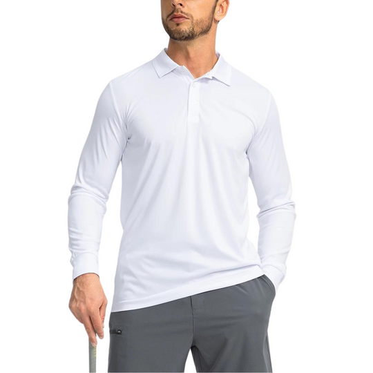Heren Poloshirt Klassiek Met Knoopsluiting, Ademend en Flexibele Pasvorm 0