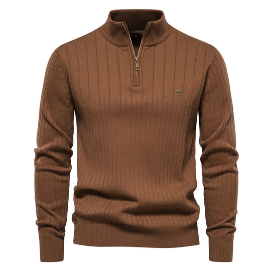 Heren Pullover Sweater Met Rits Katoen Casual Herfst 9